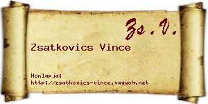 Zsatkovics Vince névjegykártya
